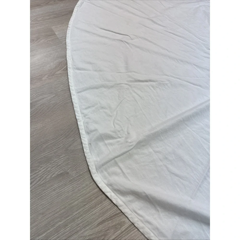 White 100% Cotton Sateen Classic Cloth Casual Elegant Durable Oval Tablecloth